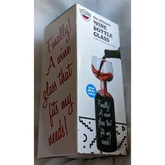 NIB Big Wine Bottle Glass Mouth Whole Drink Novelty Mom Gag Gift Ultimate 750 ML - Picture 5 of 10